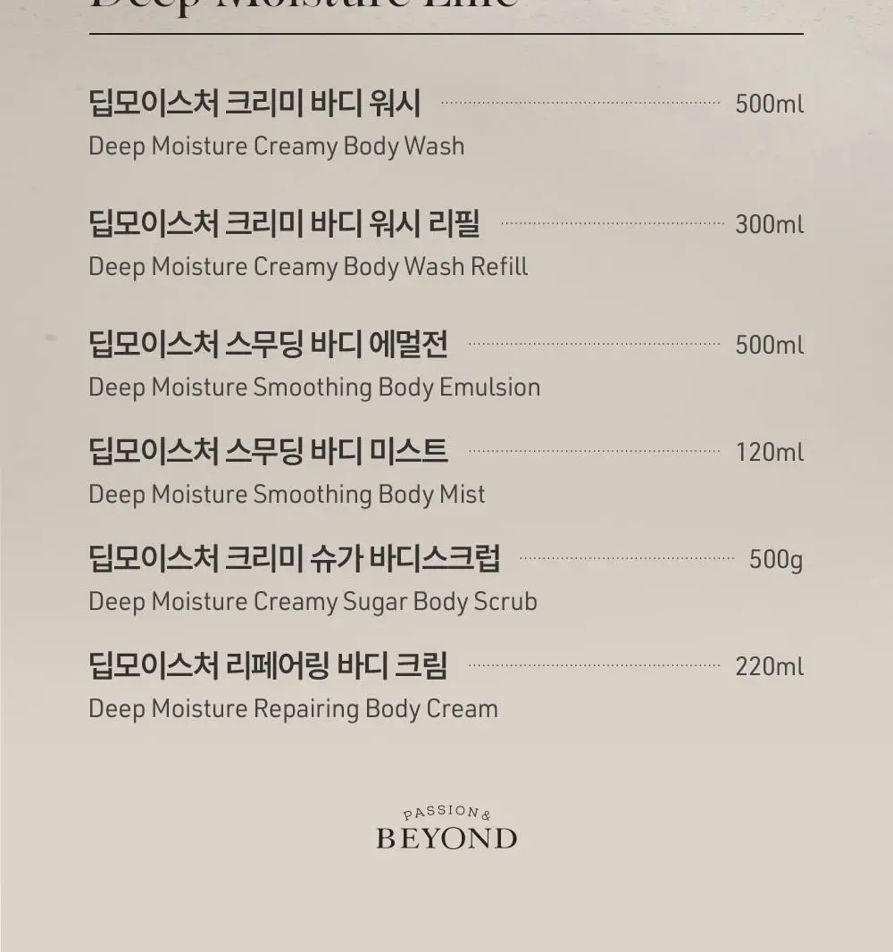[살냄새머스크향]비욘드 딥모이스처 스무딩 바디에멀전 500ml 상세페이지 13